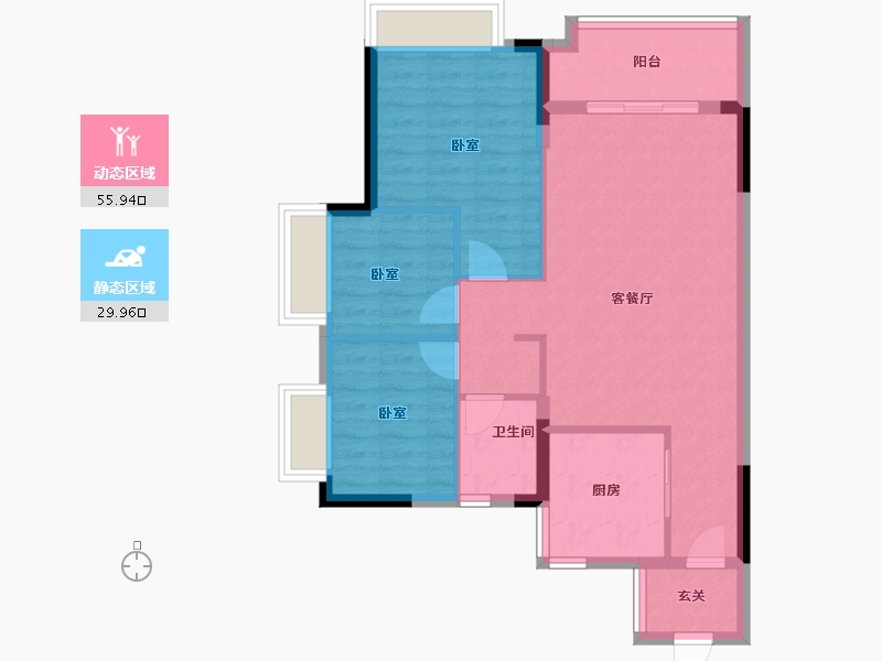 广东省-广州市-时代城-77.36-户型库-动静分区