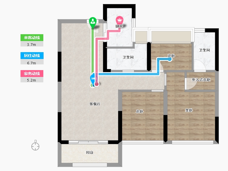 湖南省-常德市-祥生江山樾-75.45-户型库-动静线