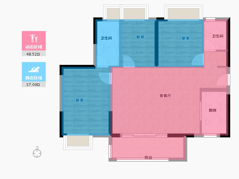 广东省-广州市-时代城-77.00-户型库-动静分区