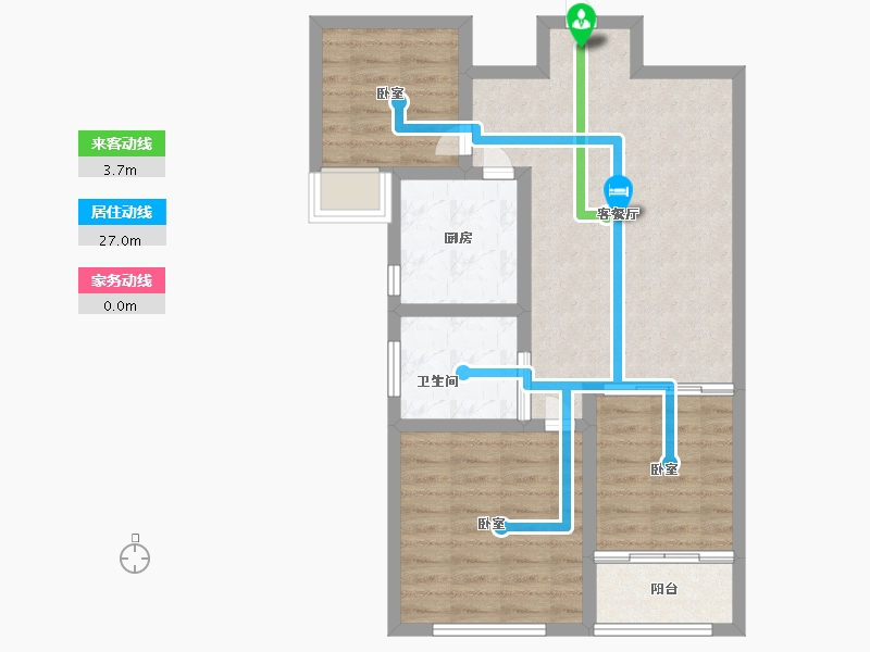 江苏省-徐州市-宏利达金水湾-70.99-户型库-动静线