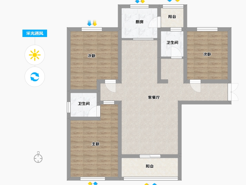 河南省-周口市-周口万正世家-93.20-户型库-采光通风