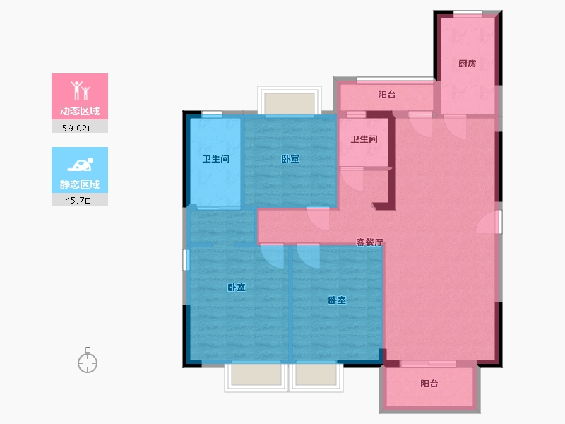 湖北省-武汉市-立城福第-94.39-户型库-动静分区