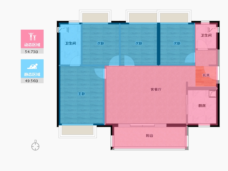 广东省-惠州市-时代倾城-93.57-户型库-动静分区