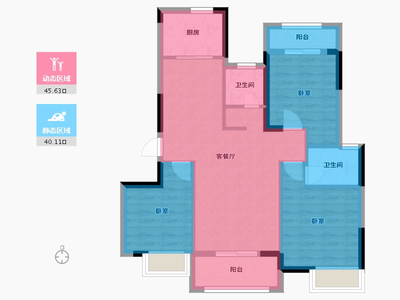 湖北省-武汉市-立城福第-76.65-户型库-动静分区