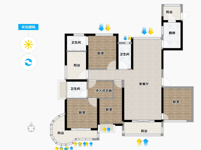 广东省-广州市-中海金沙水岸-151.99-户型库-采光通风