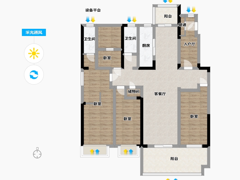 安徽省-六安市-远大雍华府-110.00-户型库-采光通风