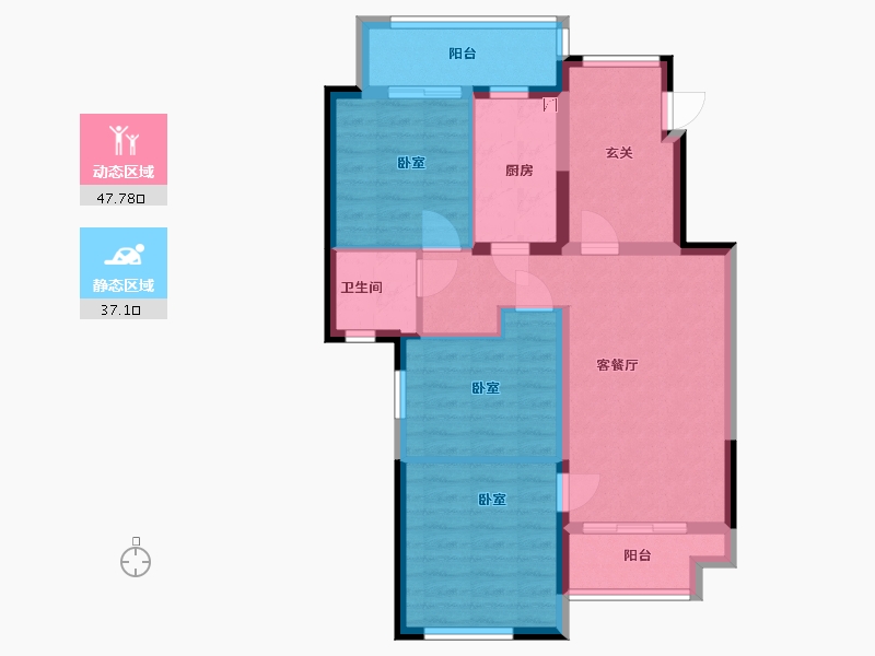 宁夏回族自治区-银川市-万科城市之光-75.01-户型库-动静分区