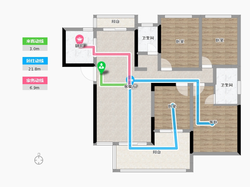 湖南省-怀化市-大汉龙城五期腾龙府-117.56-户型库-动静线