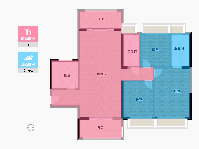 广东省-阳江市-粤沛森林湖-107.75-户型库-动静分区