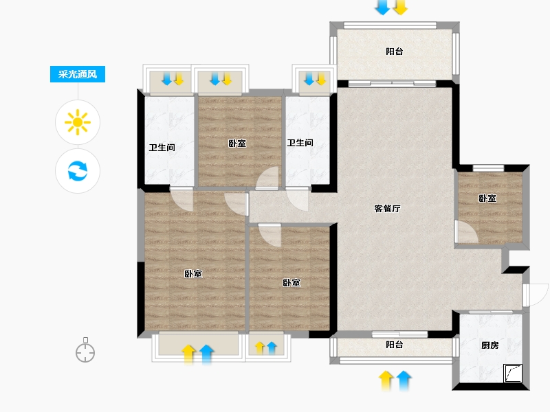 广东省-阳江市-粤沛森林湖-108.47-户型库-采光通风