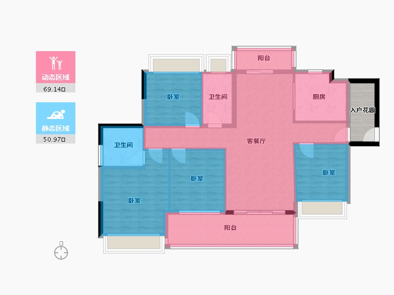 广东省-河源市-西环壹号院-112.85-户型库-动静分区