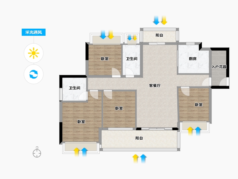 广东省-河源市-西环壹号院-112.85-户型库-采光通风