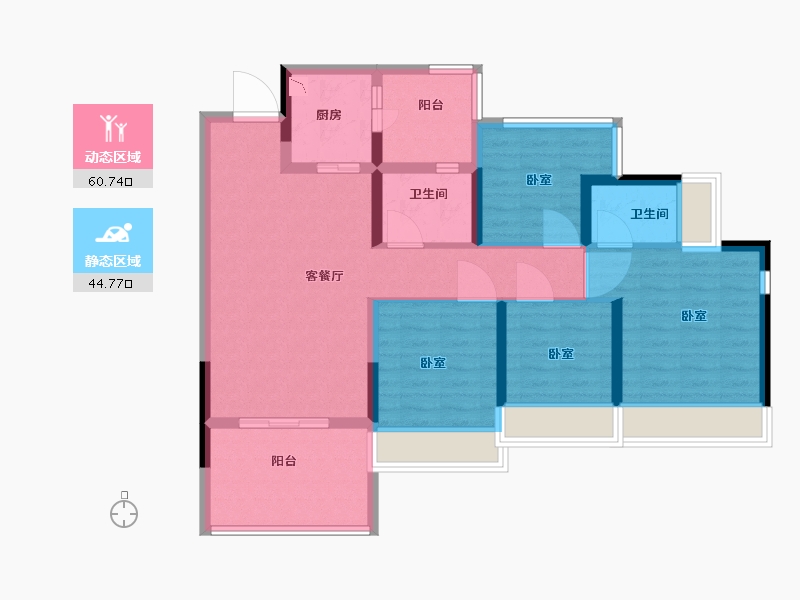 广东省-深圳市-龙光玖龙台住宅-93.24-户型库-动静分区