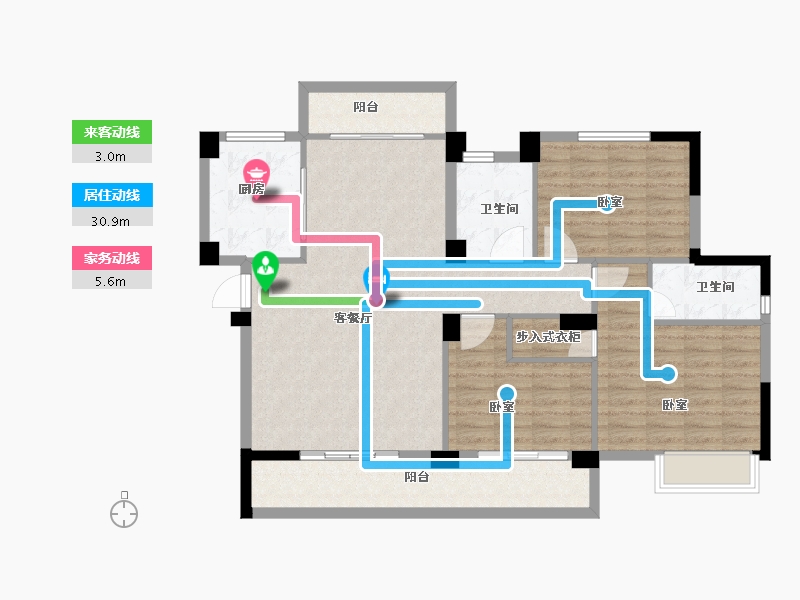 湖南省-衡阳市-衡阳罗马都市-110.02-户型库-动静线