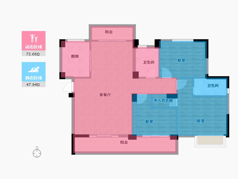 湖南省-衡阳市-衡阳罗马都市-110.02-户型库-动静分区