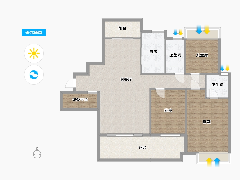 湖南省-衡阳市-新时代广场-118.55-户型库-采光通风