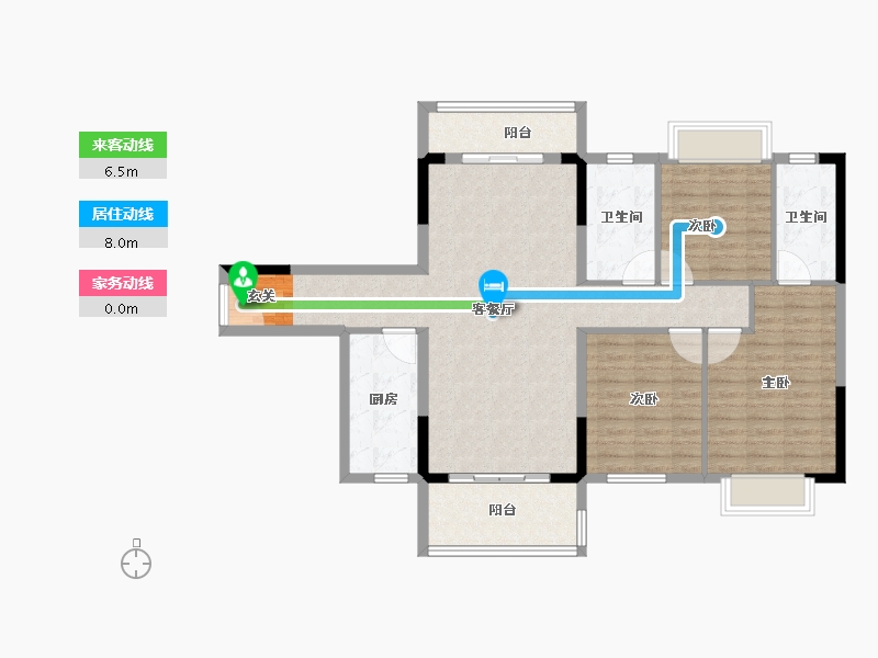 广东省-湛江市-海伦堡·御园-106.00-户型库-动静线