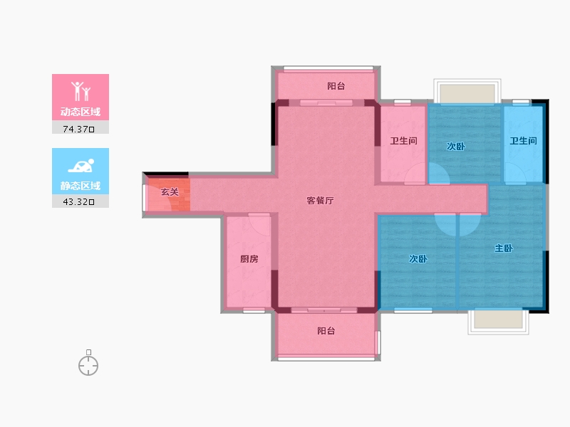 广东省-湛江市-海伦堡·御园-106.00-户型库-动静分区