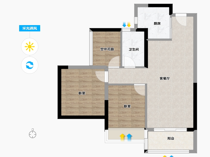 广东省-佛山市-金融街金悦郡-68.00-户型库-采光通风