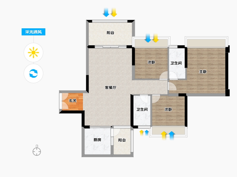 广东省-湛江市-地标海东广场-102.78-户型库-采光通风