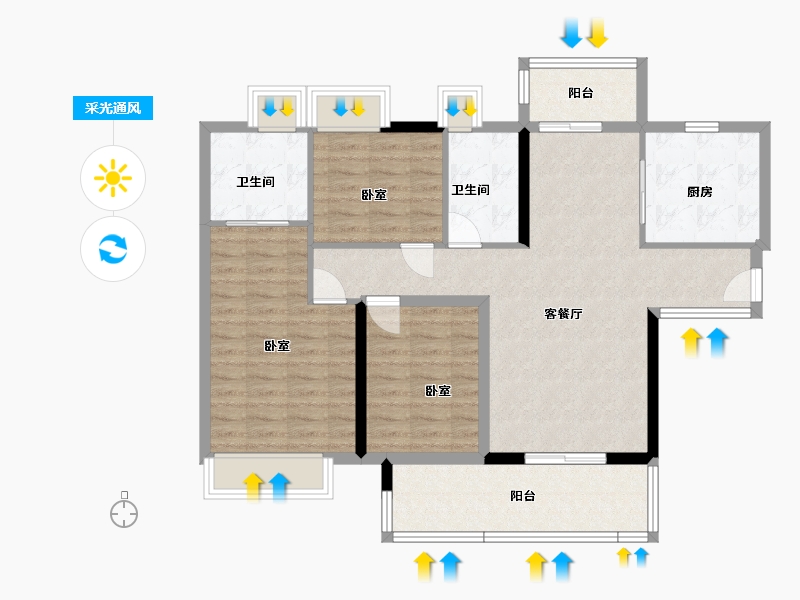 广东省-阳江市-绿地城际空间站-98.89-户型库-采光通风