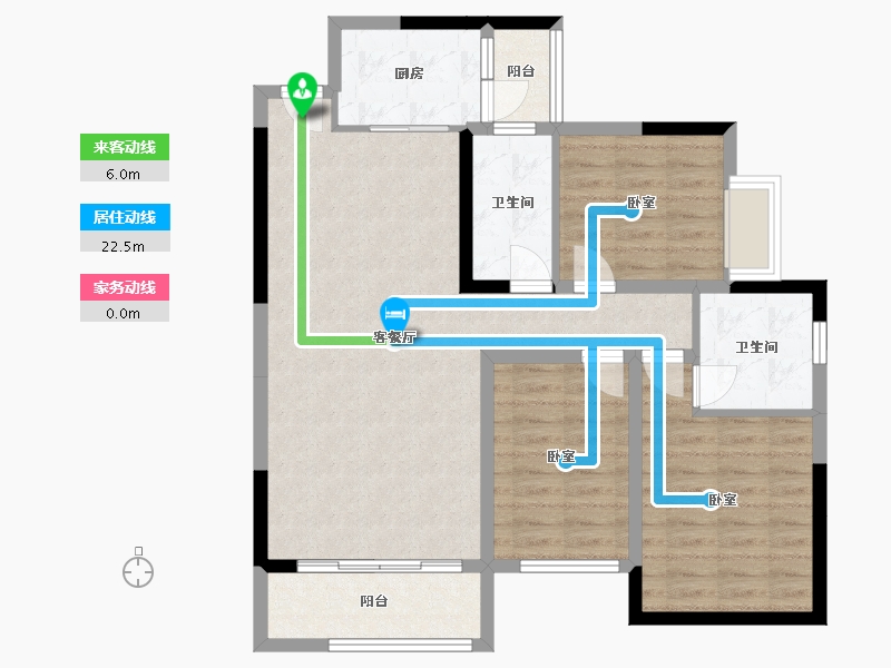 湖南省-衡阳市-凯旋·湖景水岸-90.84-户型库-动静线