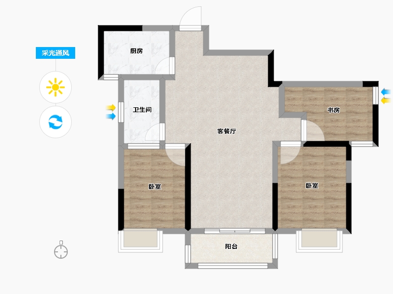 湖南省-怀化市-大汉龙城五期腾龙府-82.03-户型库-采光通风