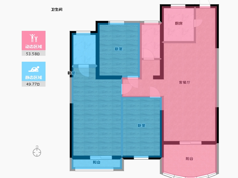 安徽省-六安市-红叶东城花园-92.00-户型库-动静分区