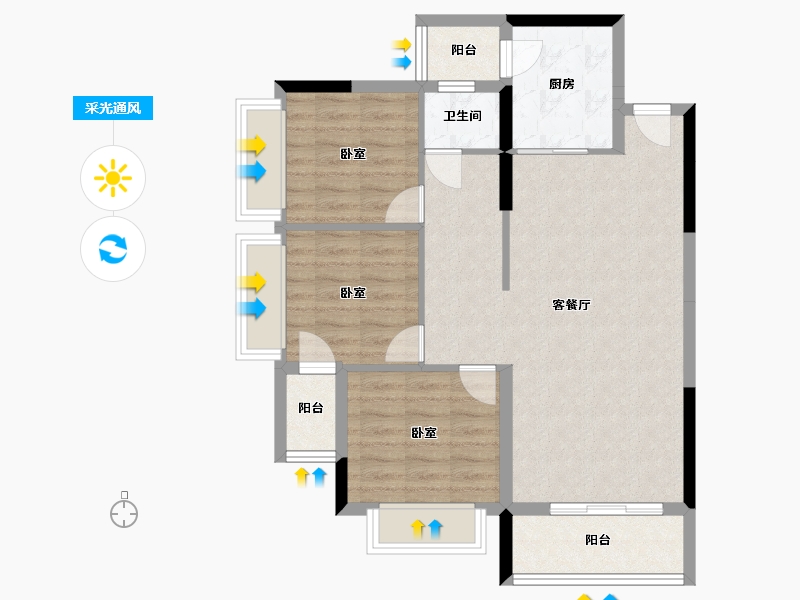 湖南省-衡阳市-清风雅郡-78.78-户型库-采光通风