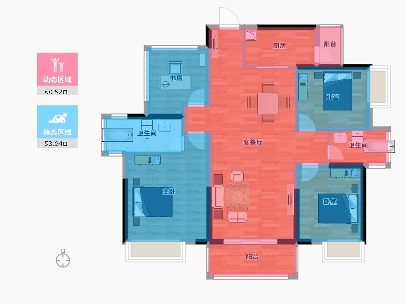 广西壮族自治区-贺州市-龙光玖誉湖-102.54-户型库-动静分区