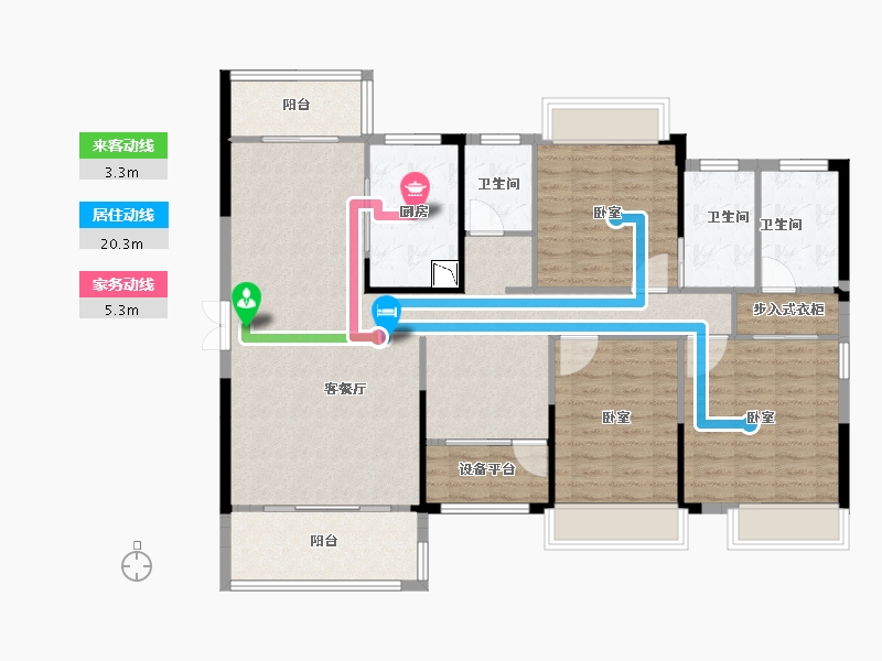 湖南省-邵阳市-仁为峰邵东壹号-122.67-户型库-动静线