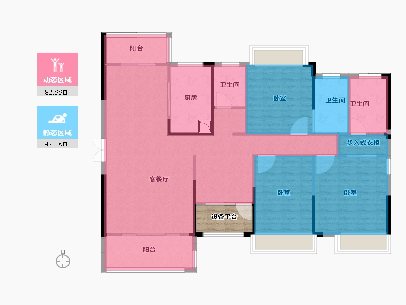 湖南省-邵阳市-仁为峰邵东壹号-122.67-户型库-动静分区