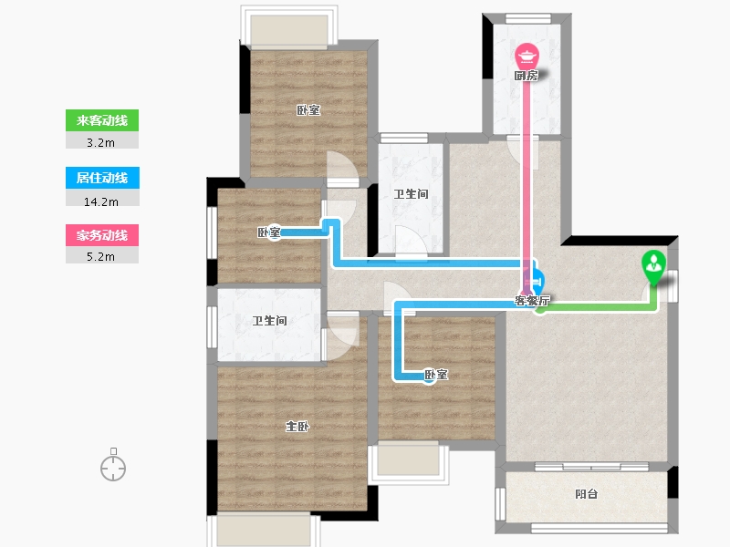 湖北省-武汉市-枫泽星都汇-92.91-户型库-动静线