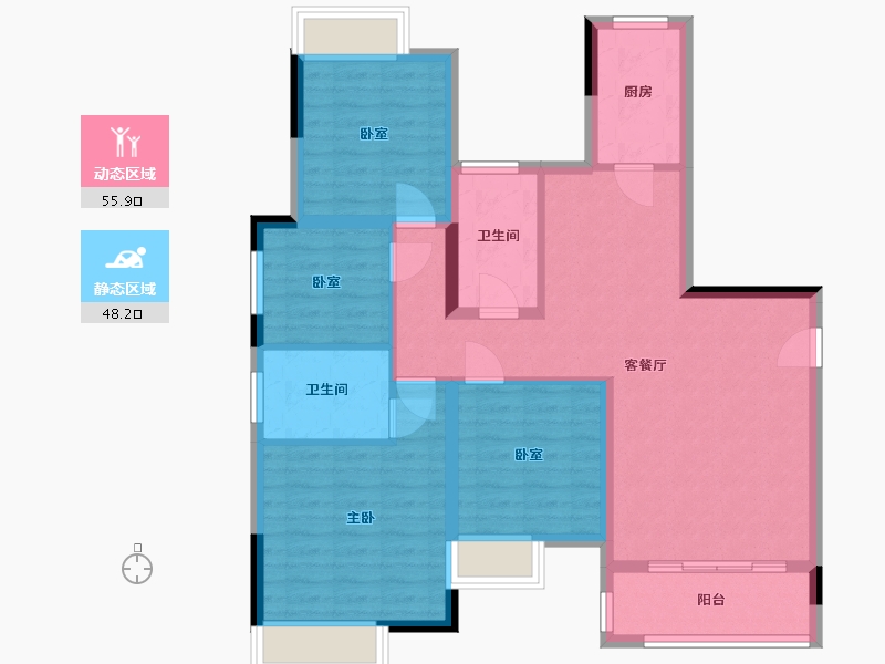 湖北省-武汉市-枫泽星都汇-92.91-户型库-动静分区