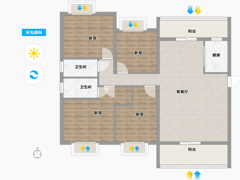 广东省-汕尾市-碧桂园·华附凤凰城-116.00-户型库-采光通风