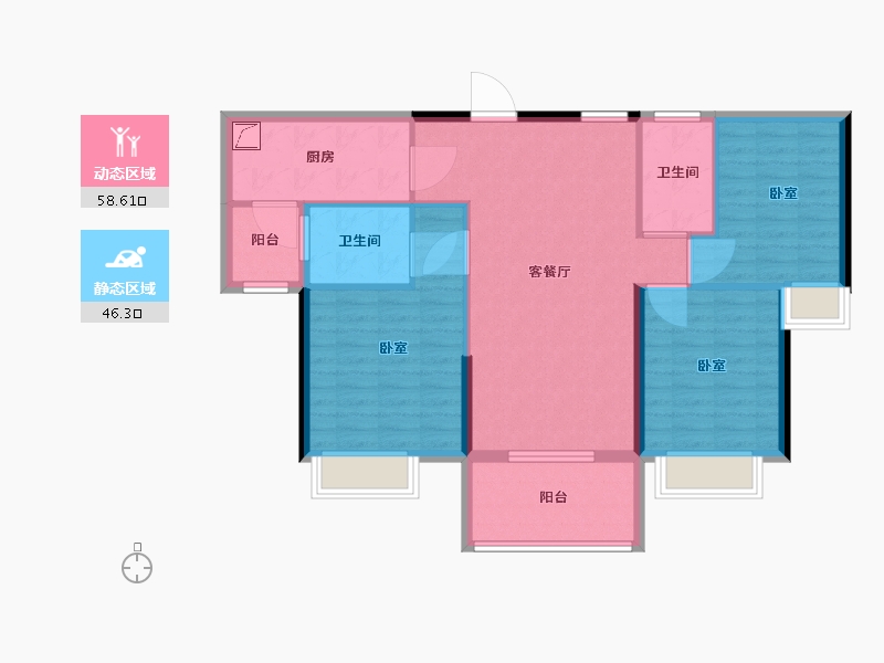 广东省-汕尾市-陆丰碧桂园天玺湾-94.59-户型库-动静分区