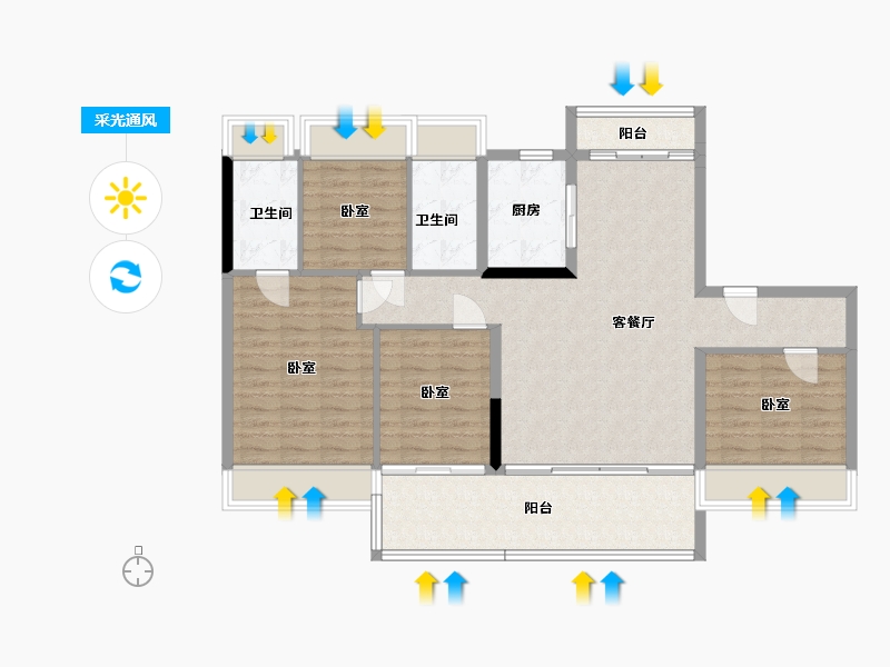 湖南省-郴州市-嘉禾碧桂园-108.00-户型库-采光通风