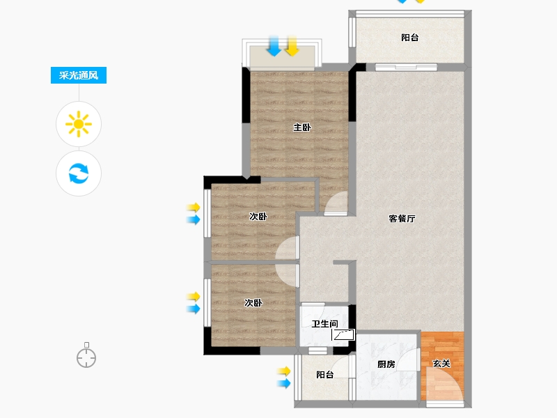 广东省-湛江市-海伦堡·御园-86.94-户型库-采光通风