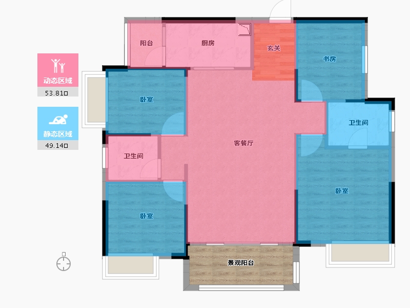 湖南省-邵阳市-仁为峰邵东壹号-101.24-户型库-动静分区