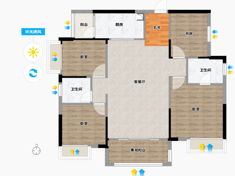 湖南省-邵阳市-仁为峰邵东壹号-101.24-户型库-采光通风