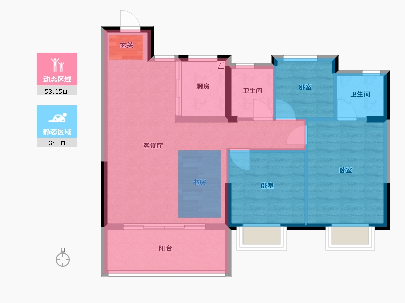 浙江省-嘉兴市-佳源·印象里-78.00-户型库-动静分区