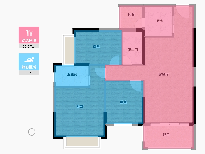 广东省-广州市-敏捷绿湖首府-90.00-户型库-动静分区