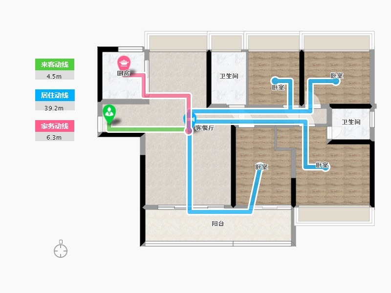 湖南省-郴州市-嘉禾碧桂园-114.00-户型库-动静线