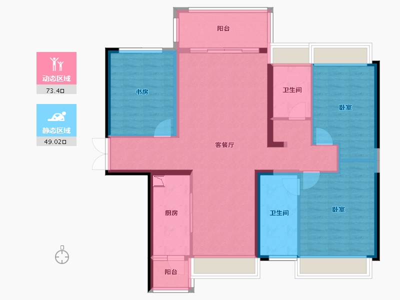 广东省-广州市-电建地产·洺悦华府-109.80-户型库-动静分区