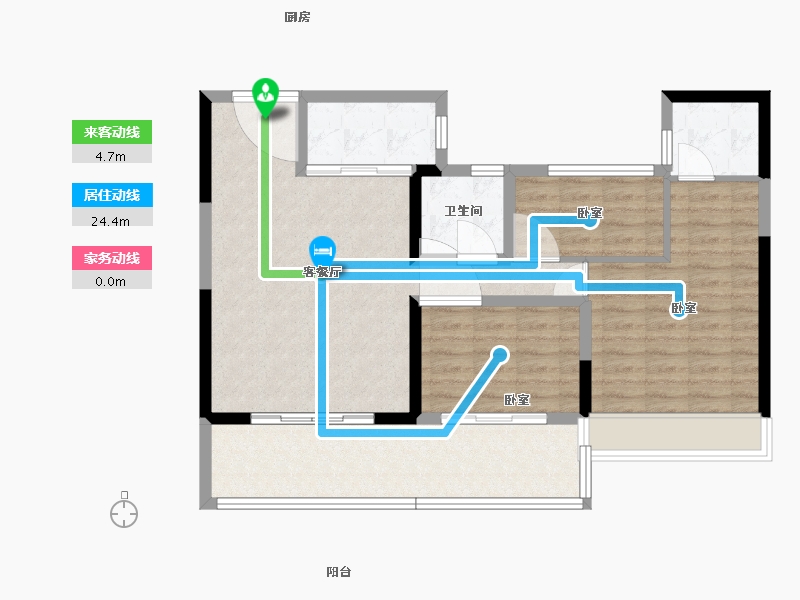 湖南省-郴州市-嘉禾碧桂园-88.03-户型库-动静线