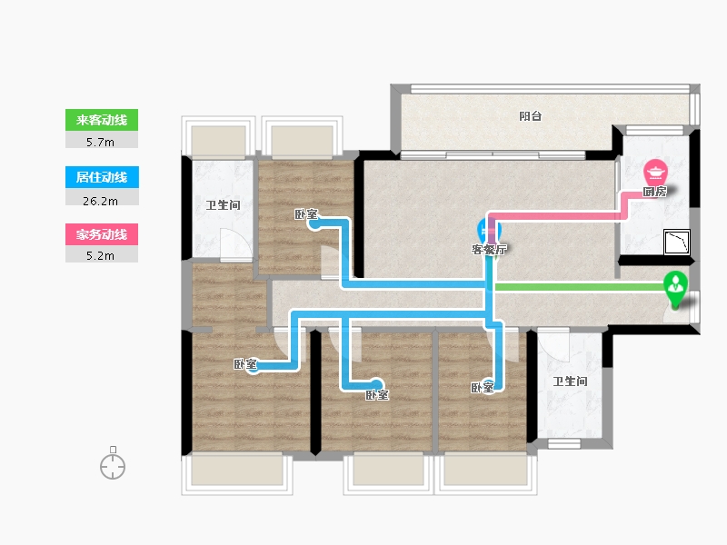 广东省-广州市-绿城顺德杨柳郡-85.58-户型库-动静线