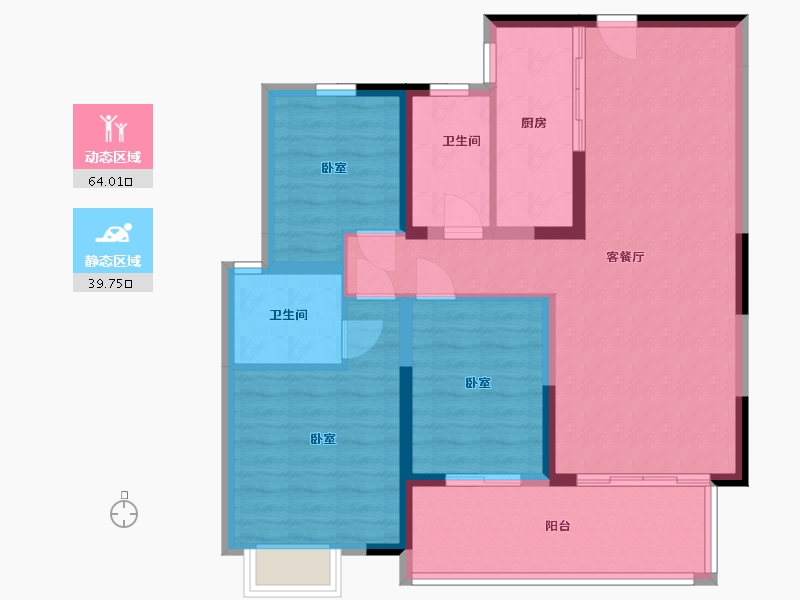 湖南省-岳阳市-君尚·理想城-93.02-户型库-动静分区