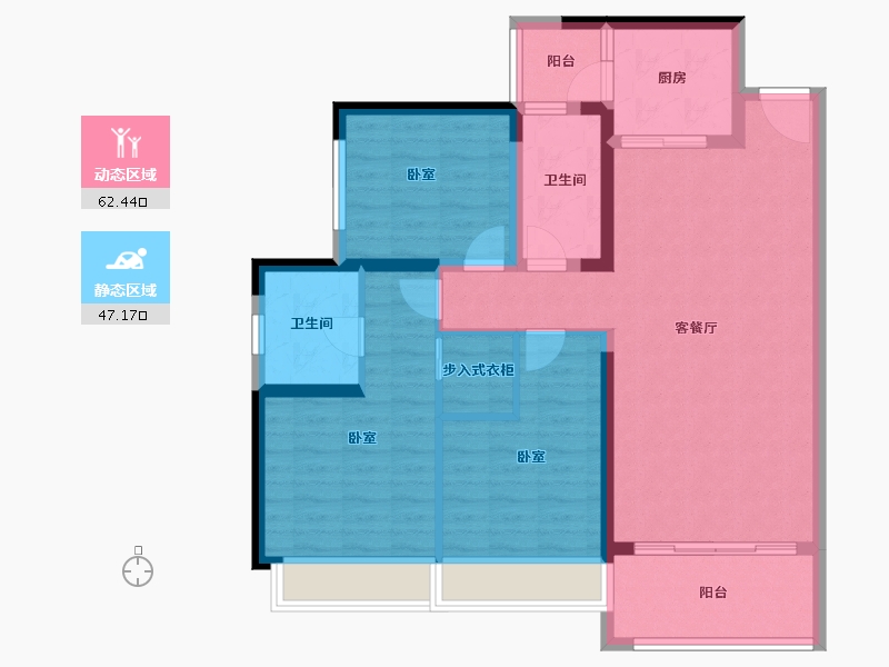 广东省-广州市-电建地产·洺悦华府-97.64-户型库-动静分区