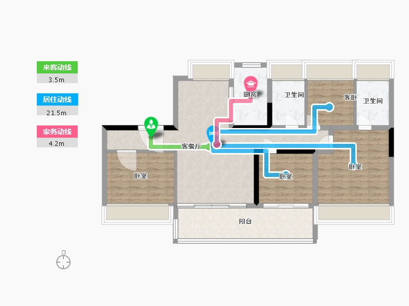 湖南省-郴州市-嘉禾碧桂园-91.99-户型库-动静线