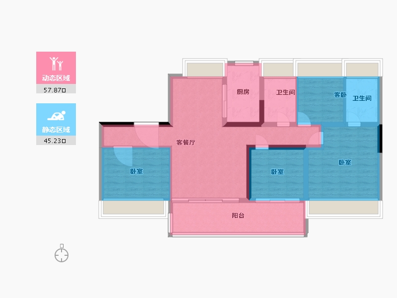 湖南省-郴州市-嘉禾碧桂园-91.99-户型库-动静分区